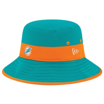 Men's Miami Dolphins New Era Aqua Fan Training Camp Reverse Bucket Hat 2062084